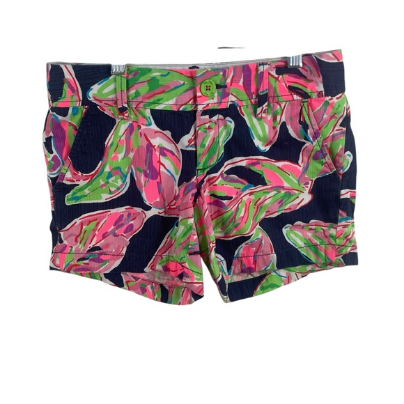 Lilly Pulitzer Pants - Lilly Pulitzer 'The Callahan' Tropical Leaf Print Women's Shorts, Sz 00 Juniors